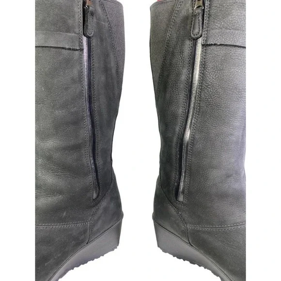 Eddie Bauer Lodge Wedge Waterproof Insulated Boot Women size 8.5 Black Leather - Picture 7 of 11